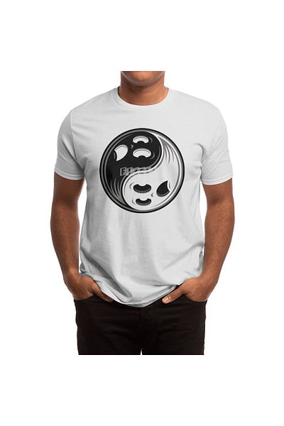 Fizello Ghost Yin Yang Ασπρόμαυρο T-Shirt για άνδρες και γυναίκες - Unisex Λευκό T-shirt