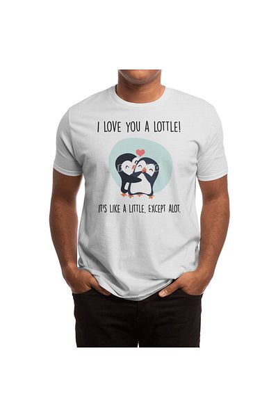 Fizello Penguin Wintermaker - Λευκό μπλουζάκι Unisex "I Love You A Lottle".