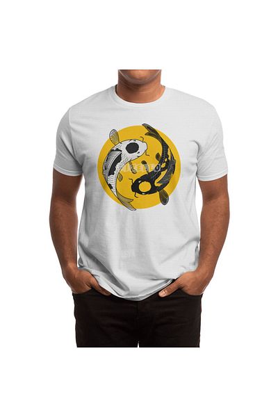 Fizello Unisex Λευκό T-Shirt Koi Fish - Ανδρικά και Γυναικεία