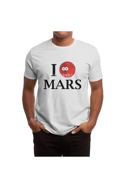 Fizello Tricou alb unisex I Heart Mars
