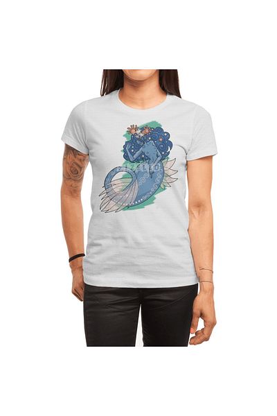 Fizello Ανδρικό και γυναικείο μπλουζάκι White Mermaid Grabs Back
