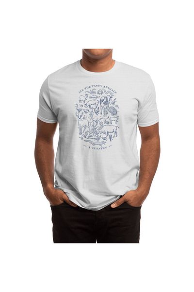 Fizello All The Tasty Animals - Tricou alb unisex pentru bărbați și femei
