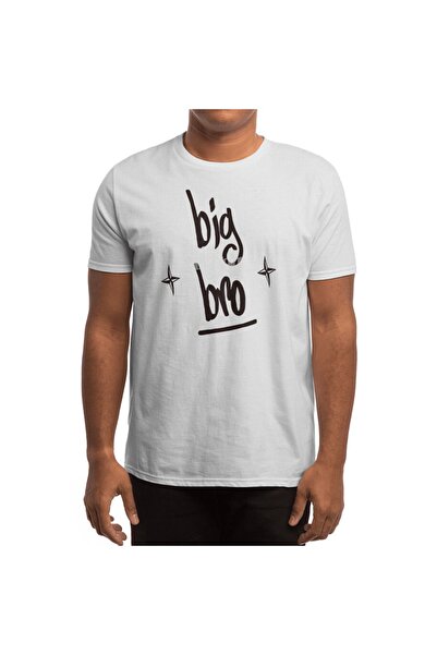 Fizello Унісекс біла футболка з принтом «Big Brother» — подарунок для новонародженого