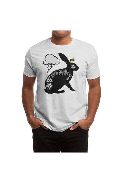 Fizello Λευκό μπλουζάκι Unisex με σχέδιο Occult Bunny
