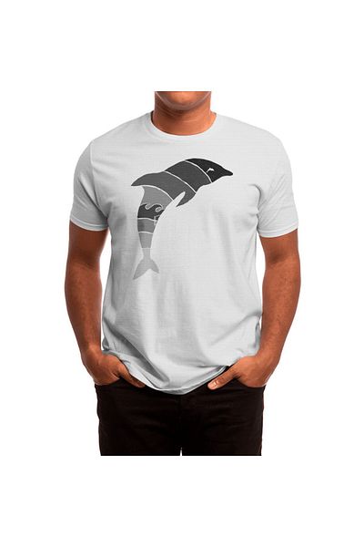 Fizello Αθλητικό μπλουζάκι Halfone Screen Dolphin in the Air BLACK