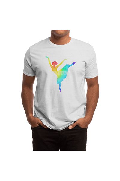 Fizello Tricou alb unisex Rainbow Ballerina