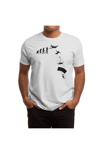 Fizello Tricou alb unisex Skydive pentru bărbați și femei - Freefly, Parachute, Flying Tricou