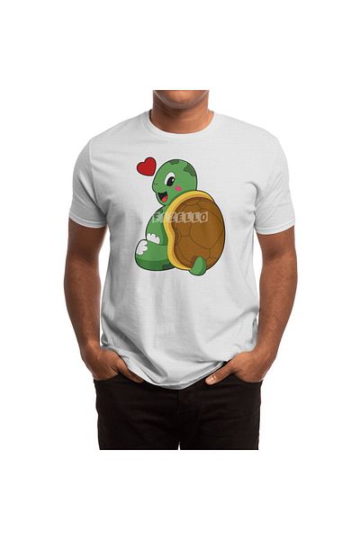 Fizello Tricou unisex White Turtle With Heart pentru bărbați și femei