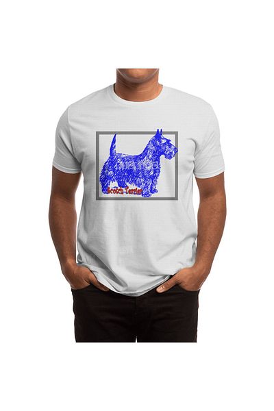 Fizello Tricou Scotch Terrier Grahpic Art pentru bărbați și femei - alb unisex