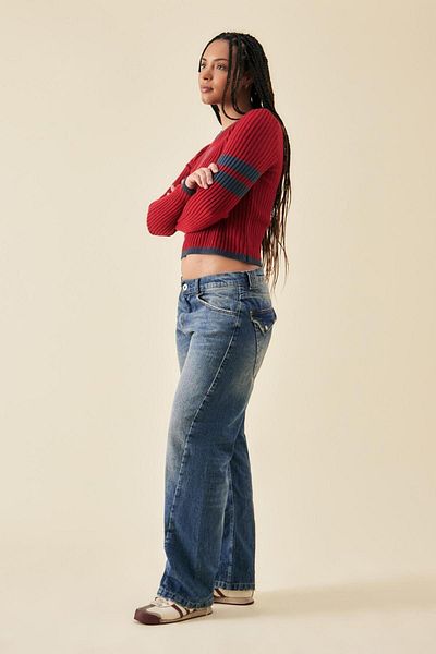 september island Adhara Vintage Blue Twisted Straight Leg Jeans