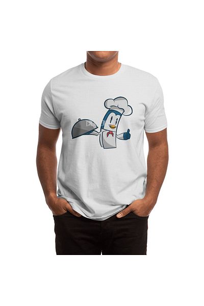Fizello Κομψή εικονογράφηση χαρακτήρων Chef Pingüin - Unisex Λευκό T-Shirt