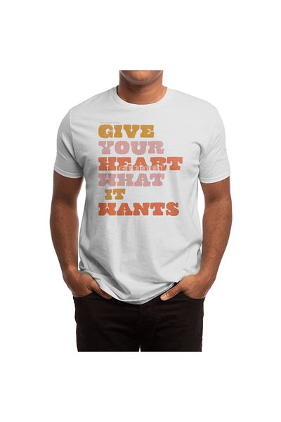 Fizello Tricou alb unisex pentru bărbați și femei - „Give Your Heart What It Wants”