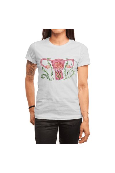 Fizello Λευκό μπλουζάκι Unisex με μοτίβο Lady Garden Rose