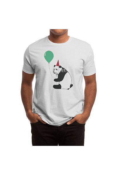 Fizello Λευκό μπλουζάκι Panda Ballon Print για άνδρες και γυναίκες