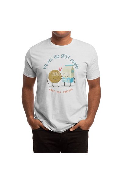 Fizello We Are The Best Couple - Cookie & Milk T-shirt για άνδρες και γυναίκες, Unisex λευκό μπλουζάκι
