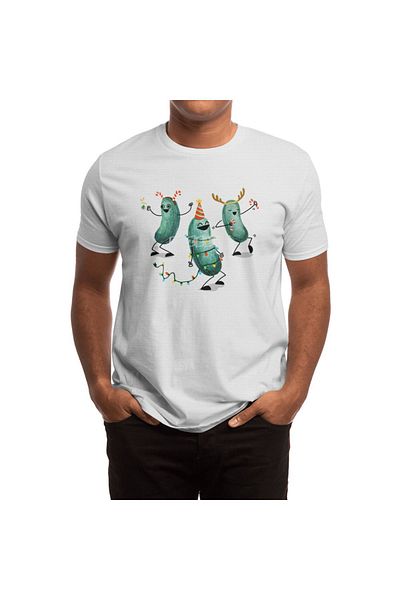 Fizello Tricou Pickle Party pentru sărbători - Bărbați, Femei, Unisex Alb