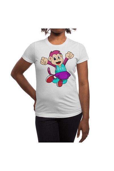 Fizello Tricou alb unisex cu model de maimuță