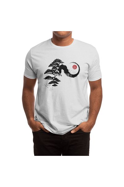 Fizello Λευκό μπλουζάκι Bonsai Waves Sunset Unisex