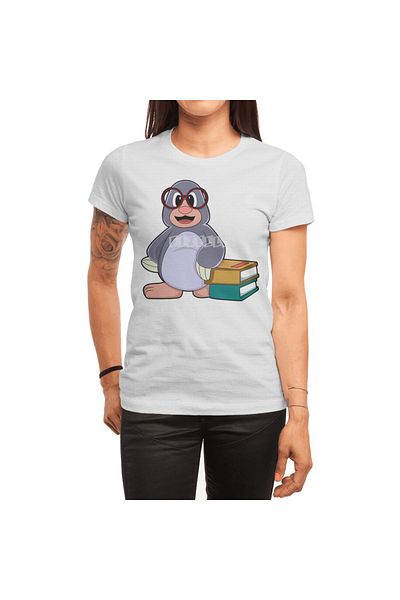 Fizello Tricou alb pentru bărbați și femei - cu model de ochelari și cărți, unisex