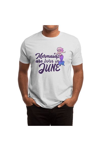 Fizello Γοργόνες Ιουνίου Γενέθλια Unisex Λευκό T-shirt