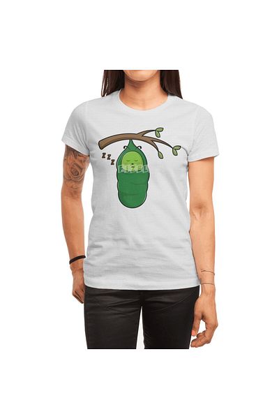 Fizello Ανδρικό και γυναικείο λευκό μπλουζάκι Caterpillar On Tree Unisex