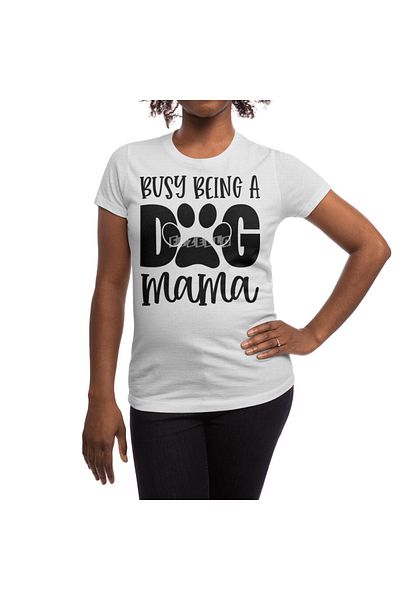 Fizello Men's and Women's T-Shirt - Busy Being a Dog Mama, Unisex White T-Shirt