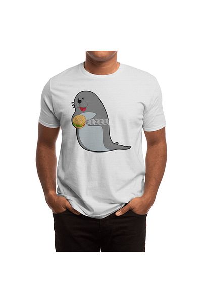 Fizello Seal For Burger - Ανδρικό και γυναικείο μπλουζάκι, Unisex λευκό μπλουζάκι