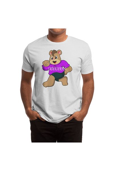 Fizello Ανδρικό και γυναικείο λευκό μπλουζάκι Unisex - Bear Horse Running