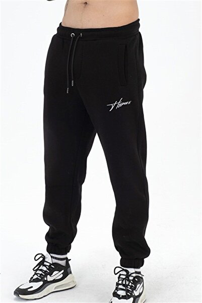 HYPERS Imza Siyah Erkek Jogger Şardonlu Eşofman Altı