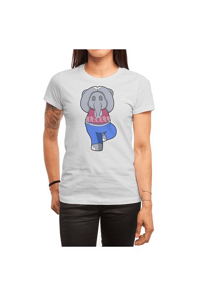 Fizello Elefant Yoga με Γυναικεία - Ανδρικά και Γυναικεία Λευκά T-Shirt, Unisex
