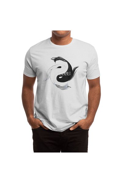 Fizello Tricou alb unisex Koi Fish - Bărbați și Femei