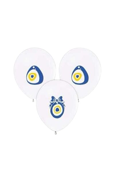 PARTİSERÜVENİ Evil Bead Balloon White Pk 10 Pieces