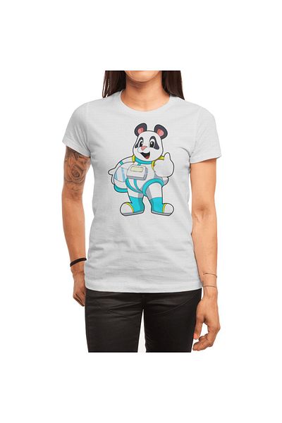 Fizello Panda - Ανδρικό και γυναικείο μπλουζάκι Astronaut, Unisex Λευκό T-shirt