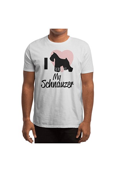 Fizello Λευκό μπλουζάκι Unisex για άνδρες και γυναίκες Schnauzer Dogs Lover