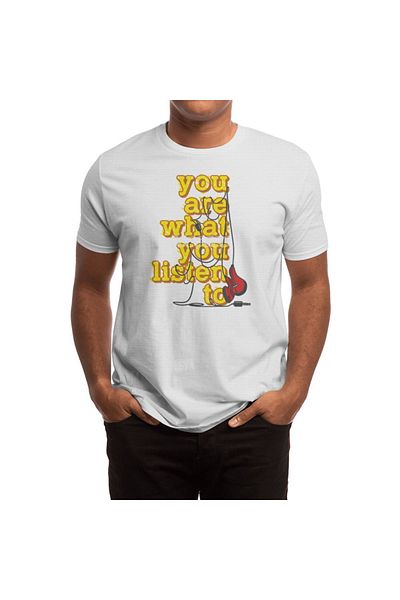 Fizello Λευκό μπλουζάκι Unisex για άνδρες και γυναίκες - "You Are What You Listen To"