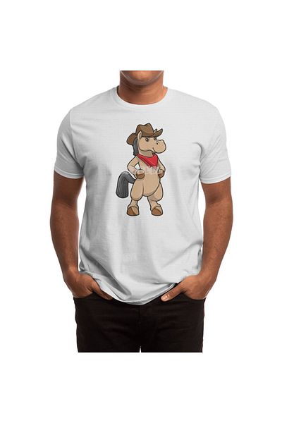 Fizello Ανδρικό και γυναικείο μπλουζάκι Unisex White Cowboy