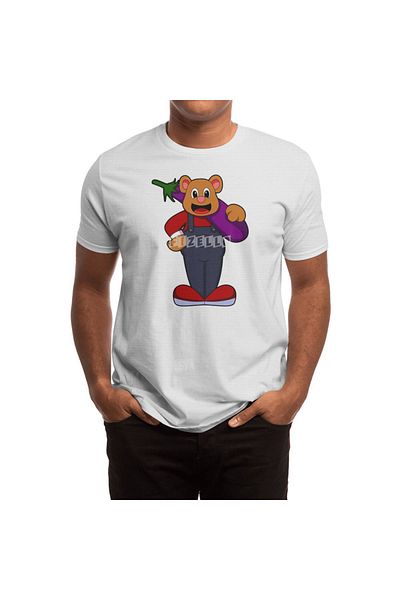 Fizello Bear Horse Farmer - Λευκό μπλουζάκι Unisex με σχέδιο αυγού