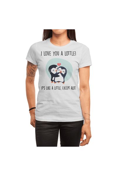 Fizello Penguin Wintermaker - Λευκό μπλουζάκι Unisex "I Love You A Lottle".