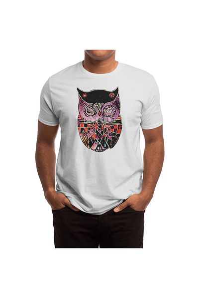 Fizello Μπλουζάκι Primitive Mosaic Owl Print για άνδρες και γυναίκες - Unisex Λευκό T-shirt