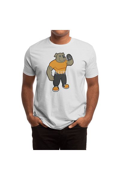 Fizello Tricou pentru câini Fitness Dumbbell pentru bărbați și femei - Tricou alb unisex