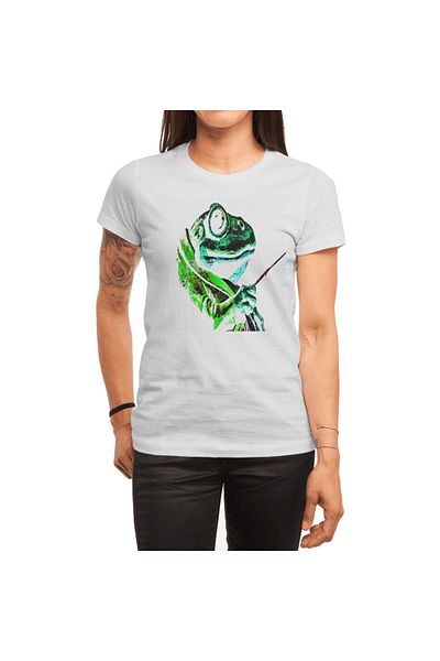 Fizello Ανδρικό και γυναικείο Unisex λευκό μπλουζάκι - The Frog Pattern