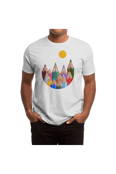 Fizello 12 Color Mountains - Tricou alb pentru bărbați și femei