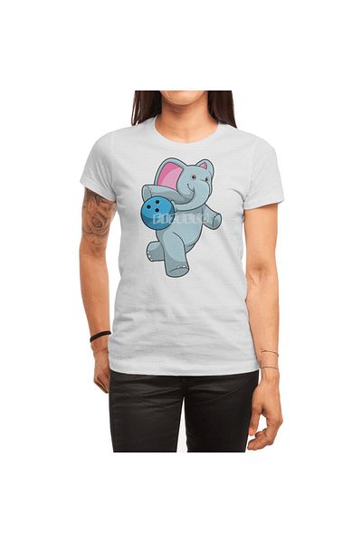 Fizello Elefant Bowl'ling - Unisex Λευκό T-Shirt