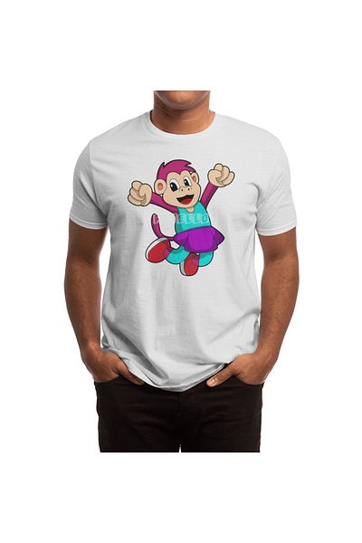 Fizello Tricou alb unisex cu model de maimuță