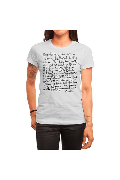 Fizello Tricou alb pentru bărbați și femei - The Lord's Prayer Design