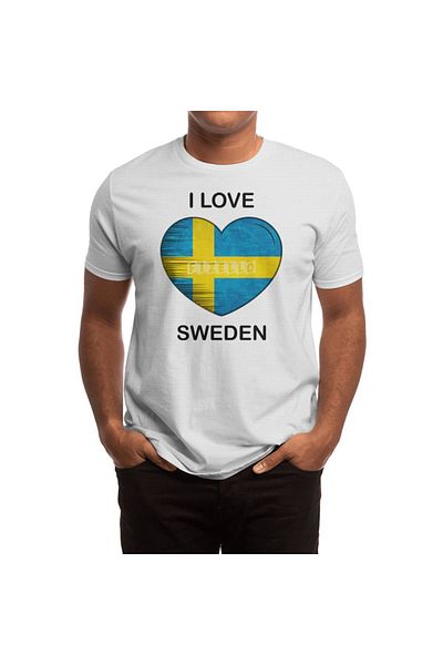 Fizello Tricou alb „I Love Sweden” pentru bărbați și femei