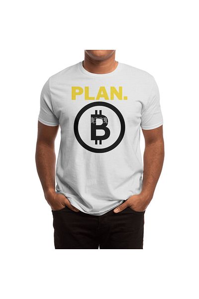 Fizello Bitcoin Crypto Plan B - Λευκό μπλουζάκι για άνδρες και γυναίκες, Unisex