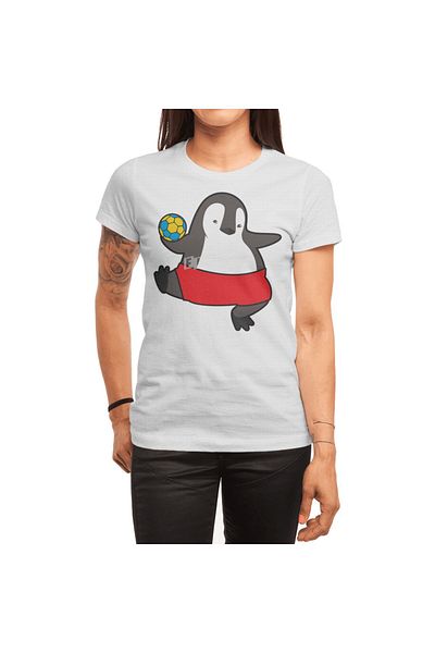 Fizello Tricou cu spatulă de handbal pentru bărbați și femei cu model pinguin Tricou alb unisex