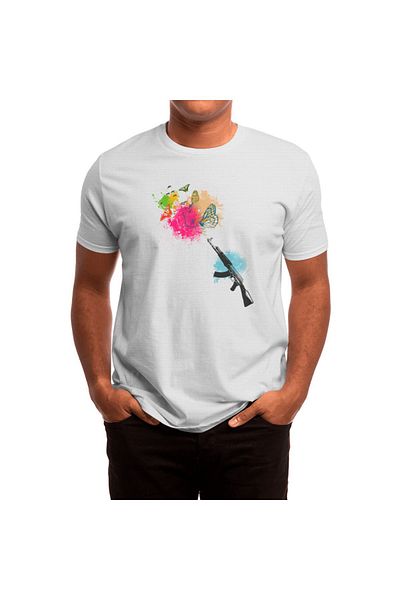 Fizello Ilustrație Ak 47 Flowers - Tricou alb unisex