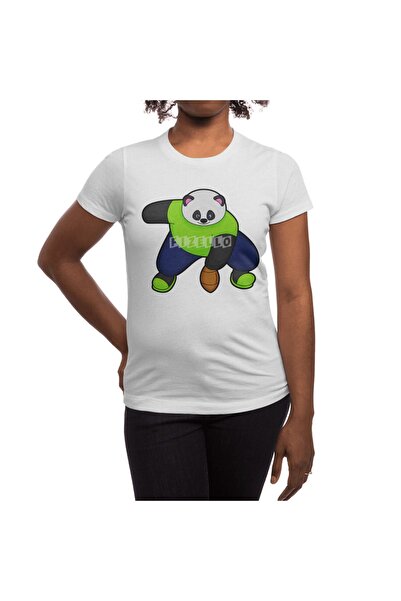Fizello Футболка з принтом панди, з рукавами, для чоловіків та жінок, біла
